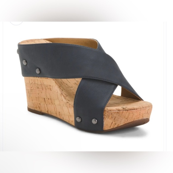 NWOT Lucky Brand MYKALA Cork Wedge Sandals - Picture 3 of 8
